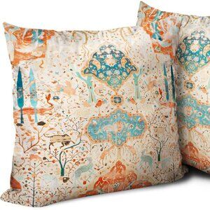 NEW 🔅 Boho Accent Orange Throw Pillow Covers 18" Velvet Soft Bed Cushion
